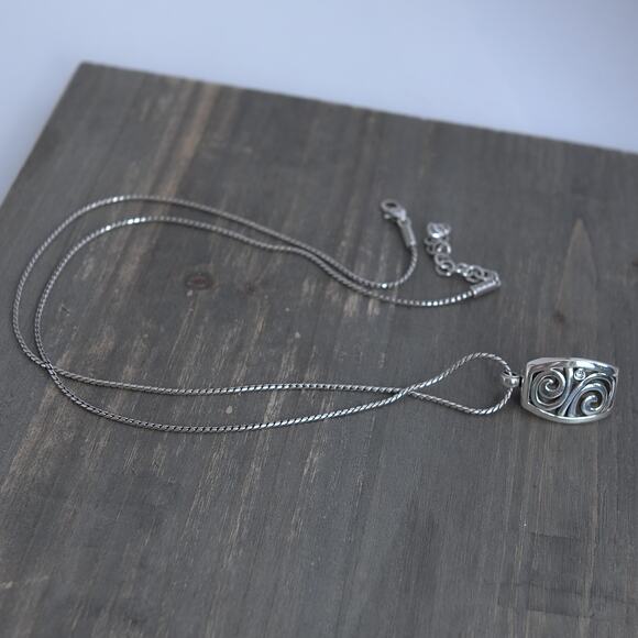 Brighton London Groove Lanyard Badge ID Holder Clip Necklace Clear Crystal 34" - Picture 6 of 9